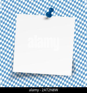 Carta adesiva su blu e bianco a scacchi sfondo Oktoberfest Illustrazione Vettoriale