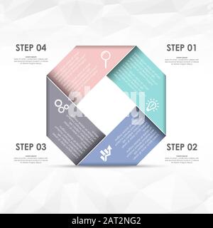 Modello colorato di business info grafica con diverse opzioni che mostra il lavoro di squadra processo Illustrazione Vettoriale