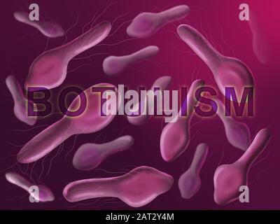 Illustrazione dell'agente causativo della tossicosi alimentare del botulismo Foto Stock