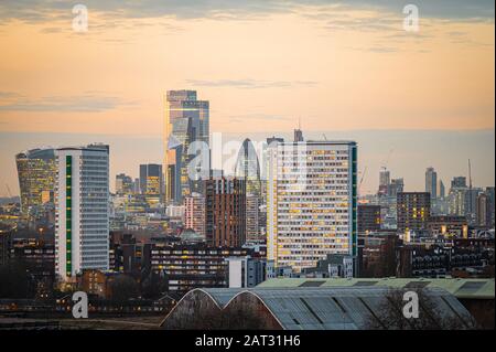 Skyline della città di Londra, Londra, Regno Unito Foto Stock