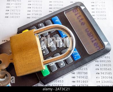 Generatore Tan per online banking con lucchetto Foto Stock