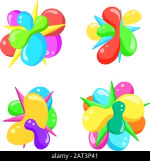 Colorful Abstract Bollatura A Mano Disegnata Bolla Loco O Icone Illustrazioni Vettoriali Per Illuminare Un Disegno Illustrazione Vettoriale