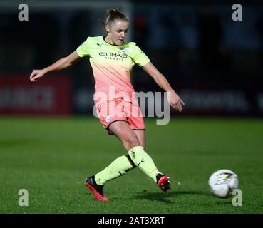 Borehamwood, INGHILTERRA - 29 GENNAIO: Georgia Stanway of Manchester City WFC durante la Coppa continentale semi-finale partita tra le donne Arsenal e Manchester Foto Stock