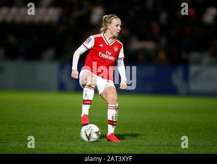 Borehamwood, INGHILTERRA - 29 GENNAIO: Beth Mead dell'Arsenal durante la semi-finale della Coppa continentale partita tra le donne dell'Arsenal e le donne della città di Manchester a Me Foto Stock