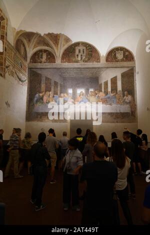 Cenacolo Vinciano, Museo dell'ultima cena di Leonardo, l'ultima cena, Refettorio dell'antico monastero Domenicano, della chiesa di Santa Maria delle grazie, U. Foto Stock