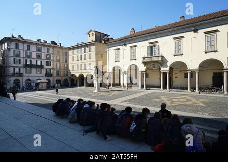 Palazzo Vescovile, Palazzo Vescovile in Piazza del Duomo, XVI secolo, Pavia, Lombardia, Itay, Europa Foto Stock