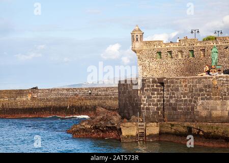 Garachico è un comune della costa settentrionale di Tenerife Foto Stock
