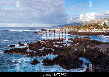 Garachico è un comune della costa settentrionale di Tenerife Foto Stock