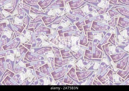 Filippine banca centrale su 100 piso Filippine money Bill primo piano modello. Fattura della moneta nazionale delle Filippine Foto Stock