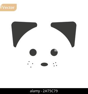 Cute panda faccia. Illustrazione del vettore panda orso . Modello di logo. Icona del concetto di Logotipo animale . Illustrazione Vettoriale