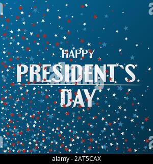 Happy President's Day poster design con stelle bandiera USA colore . Illustrazione Vettoriale Illustrazione Vettoriale