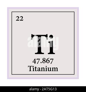 Titanio Tavola periodica degli elementi illustrazione vettoriale eps 10 Illustrazione Vettoriale
