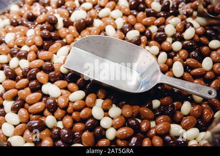 Dolce sfondo caramella negozio pesi da Italia Venezia Foto Stock