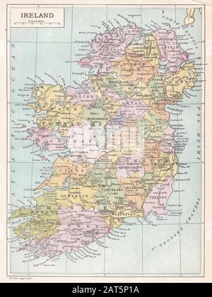 Mappa d'epoca dell'Irlanda Foto Stock