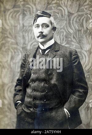 Maurice MAETERLINCK (1862-1949) drammaturgo e poeta belga verso il 1923 Foto Stock