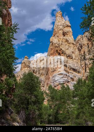Tower Rock, pecore Creek Canyon Area geologica, Ashley National Forest, Utah. Foto Stock
