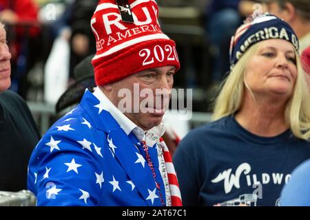 Wildwood, New Jersey - 28 gennaio 2020: Al raduno 'Keep America Great' tenutosi al Wildwoods Convention Center. Foto Stock