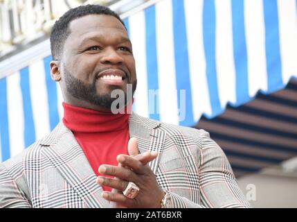 Los Angeles, Stati Uniti. 30th Gen 2020. Curtis 50 Cent Jackson Onorato Con Star Sulla Hollywood Walk Of Fame Ceremony tenuto di fronte a Hollywood Hamburger a Hollywood, CA Giovedi, 30 gennaio 2020 (foto Di Sthanlee B. Mirador/Sipa USA) credito: Sipa USA/Alamy Live News Foto Stock