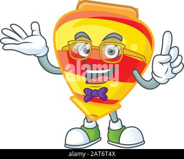 Personaggio cartoon di Geek cinese oro tops giocattolo design Illustrazione Vettoriale