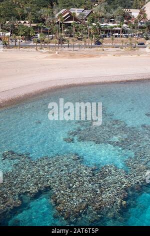 Coral Beach a Eilat sul Mar Rosso Foto Stock