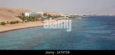 Eilat's Coral Beach sulla costa del Mar Rosso Foto Stock