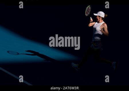 Melbourne, Australia. 30th Gen, 2020.Simona Halep Di Romania Al 2020 Australian Open Tennis Championship Day 11 Match Al Melbourne Park Tennis Center ( © Andy Cheung/Arck Images/Arckimages.com/Uk Tennis Magazine/International Sports Fotos) Credit: Roger Parker/Alamy Live News Foto Stock