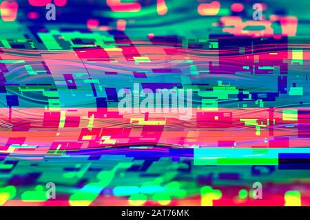 Stile alla moda pazzesco e rumoroso trama di sfondo glitch Foto Stock