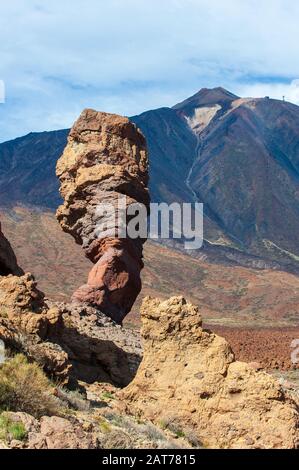 Il parco nazionale del Teide, sull'isola delle Canarie, Tenerife, è la destinazione più popolare per i turisti. Foto Stock