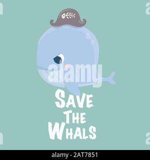 Salva i nostri oceani. Scheda Vector Ecology. Illustrazione Vettoriale