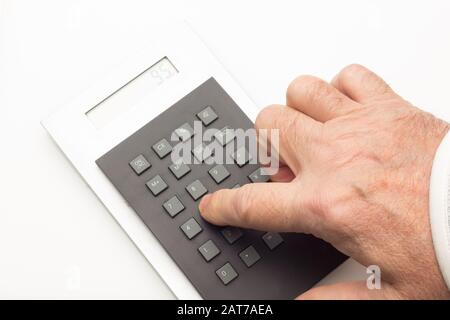 Calcolatrice con infinite funzioni e possibilità, per studenti di scienze, ingegneri e finanzieri di fare calcoli complessi e risolvere tecnico Foto Stock