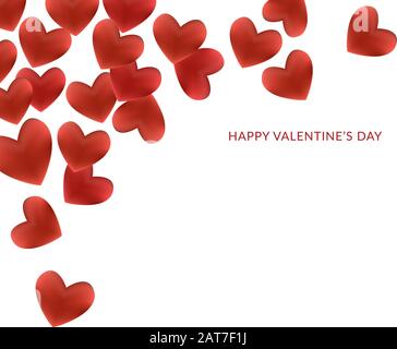 Carta Happy Valentines. Concetto di cuori. Composizione romantica. Illustrazione Vettoriale