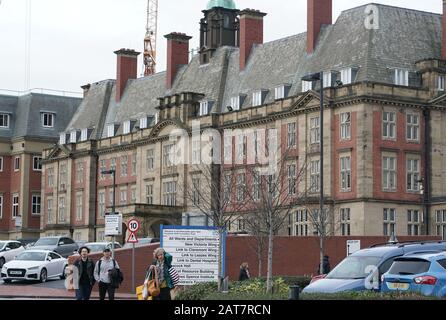 Il Royal Victoria Infirmary di Newcastle upon Tyne, dove due pazienti che hanno provato positivo per il coronavirus in Inghilterra sono in un'unità di malattia infettiva ad alta conseguenza. Foto Stock