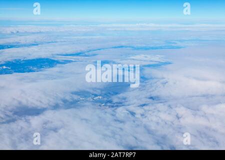 pianura di nuvole visto dall'alto Foto Stock