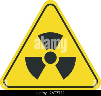 Simbolo tossico per l'illustrazione vettoriale. Avvertenza zona radioattiva in icona triangolare isolata su sfondo bianco. Radioattività. Simbolo dell'area di radiazione pericolosa. Marcatore chimico del piano di veleno Illustrazione Vettoriale
