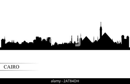 Cairo città skyline silhouette sfondo Foto Stock