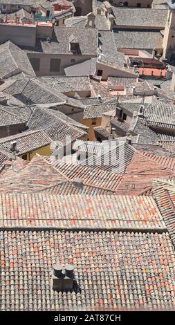 Tetti in Toledo. Spagna. Vista aerea. Foto Stock
