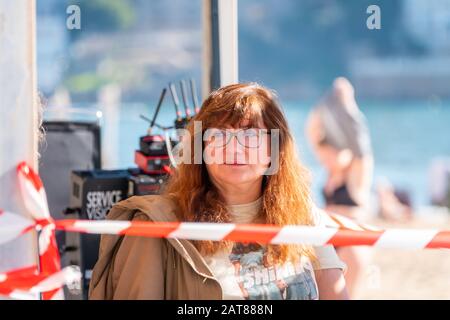 Isabel Coixet, regista spagnolo, ha girato il set del film "IT snows in Benidorm", Benidorm, Spagna Foto Stock