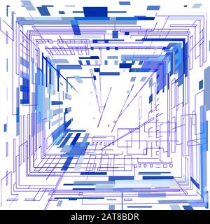 Quadrato colorato con forme geometriche Illustrazione Vettoriale