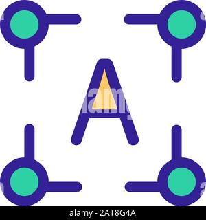 vettore icona editor grafico. Illustrazione del simbolo del contorno isolato Illustrazione Vettoriale