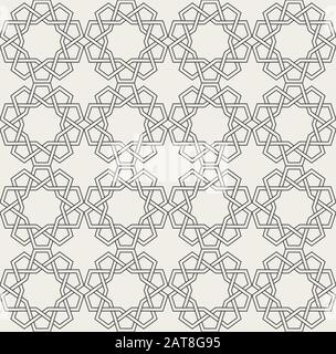 Motivo geometrico decorativo senza cuciture. Tradizionale sfondo ornamentale arabo e marocchino orientale. Illustrazione del vettore. Illustrazione Vettoriale