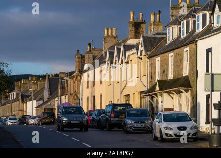 BONAR BRIDGE, SCOZIA, Regno Unito - 11 Nov 2017 - scena stradale a Bonar Bridge Sutherland Scotland Regno Unito Foto Stock