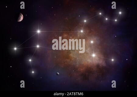 Costellazione di stelle Leo Foto Stock