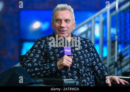 Miami, Stati Uniti. 31st Gen 2020. Joe Montana partecipa alla radio ROW per il Super Bowl LIV che si tiene al Miami Beach Convention Center di Miami, Florida, il 31 gennaio 2020. (Foto Di Anthony Behar/Sipa Usa) Credito: Sipa Usa/Alamy Live News Foto Stock