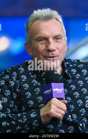 Miami, Stati Uniti. 31st Gen 2020. Joe Montana partecipa alla radio ROW per il Super Bowl LIV che si tiene al Miami Beach Convention Center di Miami, Florida, il 31 gennaio 2020. (Foto Di Anthony Behar/Sipa Usa) Credito: Sipa Usa/Alamy Live News Foto Stock