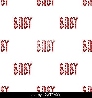 Motivo tipografico conversazionale disegno senza cuciture in rosso e bianco colori Foto Stock