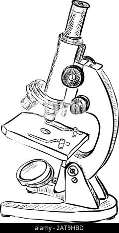 Simbolo del microscopio - concetto di icona di ricerca - Illustrazione vettoriale Illustrazione Vettoriale