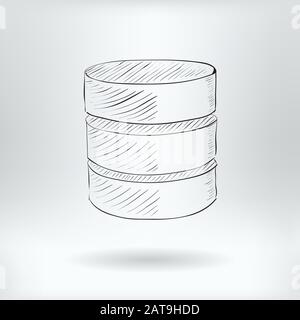 Simbolo di Big Data Server - concetto di icona del database - Illustrazione vettoriale Illustrazione Vettoriale