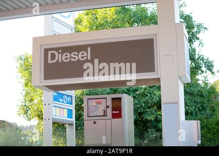 la pompa per stazioni di servizio in germania si concentra sul diesel Foto Stock