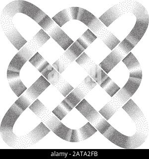 Celtic Halftone Stipled Pattern - Vector Antico Pagan Scandinavo Sacro Knotwork Symbol Illustrazione Vettoriale