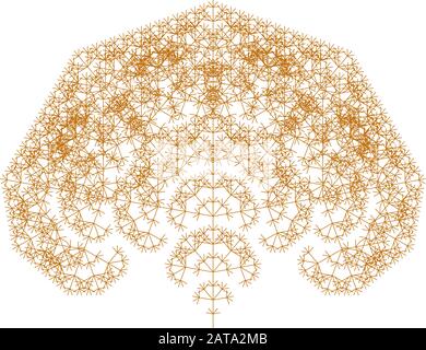 Flat Vector computer generated L-system Branching Fractal - Generative Art Illustrazione Vettoriale